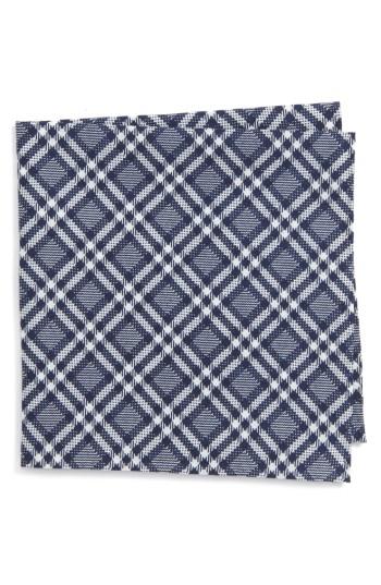 Men's Nordstrom Men's Shop Palo Plaid Pocket Square, Size - Blue