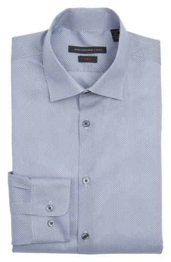 Men's John Varvatos Star Usa Slim Fit Geometric Dress Shirt .5 R - Black