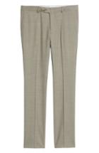 Men's Nordstrom Men's Shop Trim Fit Flat Front Wool Trousers - Beige