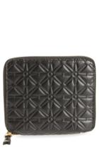 Men's Comme Des Garcons Embossed Leather Line Pattern Wallet - Black