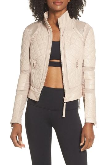 Women's Blanc Noir Leather & Mesh Moto Jacket