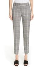 Women's Theory Autumn Plaid Straight Trousers - Black