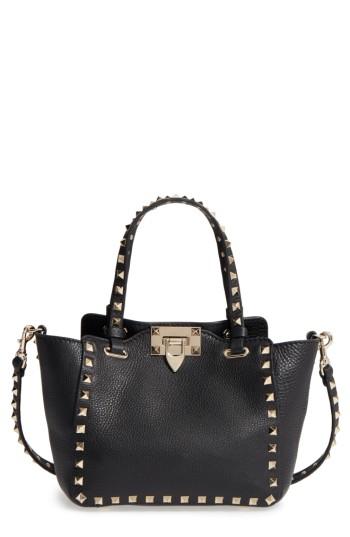 Valentino Garavani Rockstud - Mini Alce Leather Tote - Black