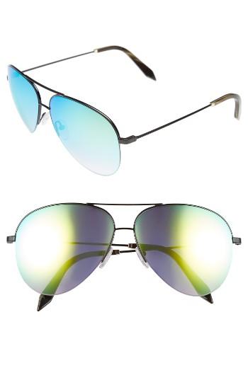 Women's Victoria Beckham 62mm Aviator Sunglasses - Black/ Yellow