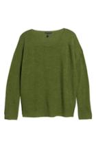 Women's Eileen Fisher Mix Stitch Merino Bateau Neck Sweater - Green