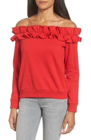 Women's Socialite Ruffle Off The Shoulder Top