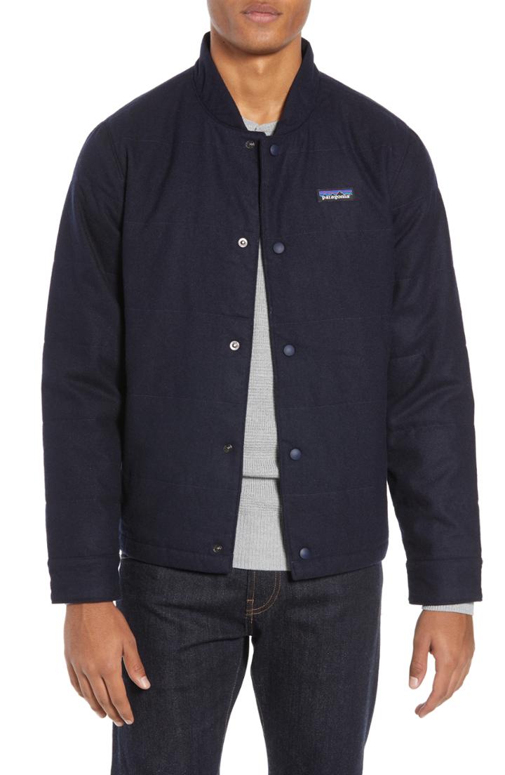 Men's Patagonia Recycled Woolyester Bomber Jacket - Blue