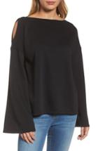Women's Caslon Shoulder Detail Knit Top, Size - Black
