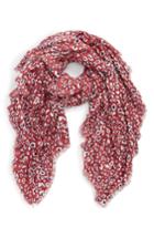 Women's Sole Society Leopard Print Scarf, Size - Red