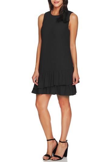 Women's Cece Macara Ruffle Hem Shift Dress - Black