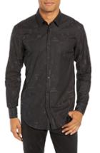 Men's Boss X Jeremyville Ronni Slim Fit Print Sport Shirt - Black
