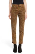 Women's Saint Laurent Leopard Ankle Jeans - Brown