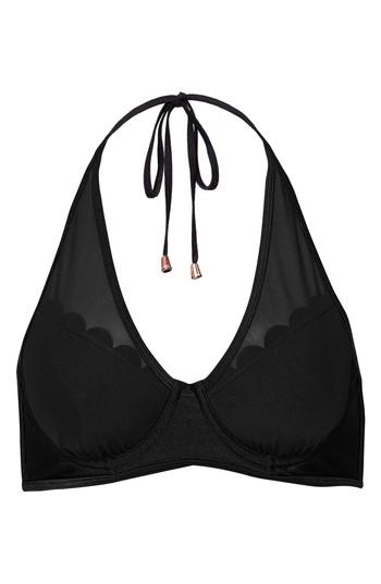 Women's Ted Baker London Scallop Mesh Underwire Bikini Top