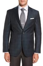 Men's David Donahue Connor Classic Fit Plaid Wool Sport Coat S - Green