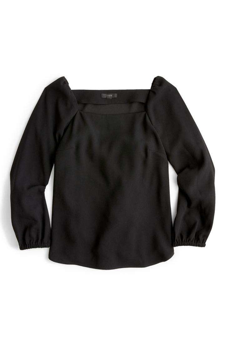 Women's J.crew Square Neck Long Sleeve Top