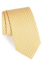 Men's Salvatore Ferragamo Butterfly Print Silk Tie, Size - Yellow