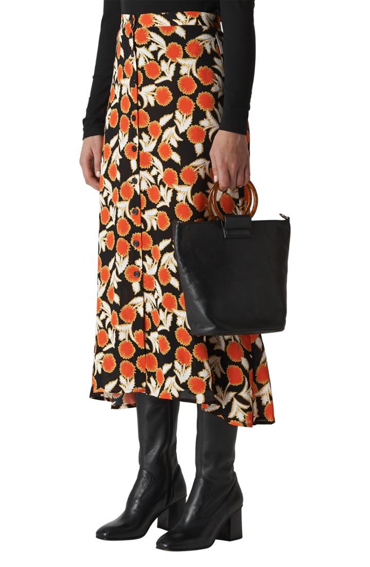 Women's Whistles Dandelion Print Maxi Skirt Us / 6 Uk - Orange