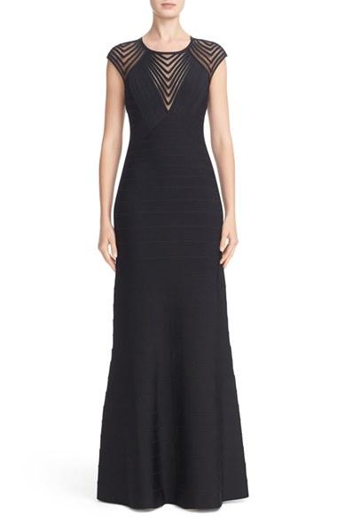 Women's Herve Leger Illusion Yoke Bandage Gown