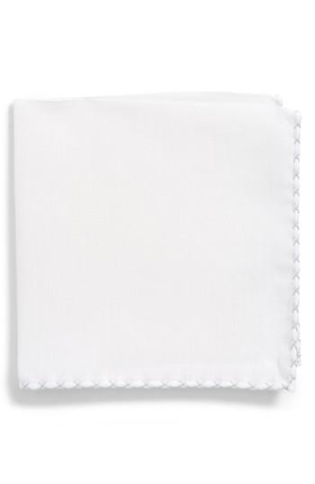 Men's Eleventy Solid Linen Pocket Square