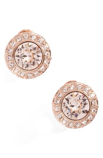 Women's Givenchy Crystal Clip-on Button Earrings