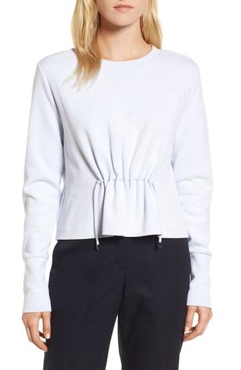 Women's Nordstrom Signature Gathered Front Crop Sweatshirt - Blue