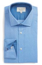 Men's Ted Baker London Colston Endurance Trim Fit Floral Dress Shirt 34/35 - Blue