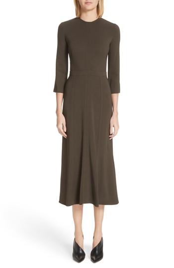 Women's Victoria Beckham Paneled Cady Midi Dress Us / 8 Uk - Green