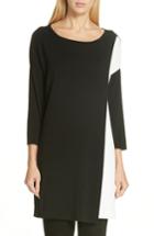 Women's Eileen Fisher Colorblock Tencel Lyocell Sweater Dress - Black