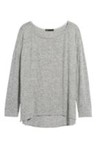 Women's Gibson Cozy Fleece Ballet Neck High/low Pullover, Size - Grey