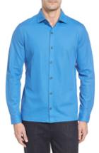 Men's Bugatchi Classic Fit Pique Knit Shirt - Blue
