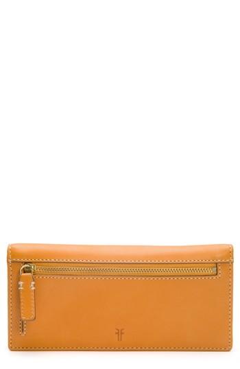 Women's Frye Carson Slim Leather Wallet - Orange