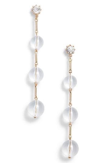 Women's Kitsch Clear Bead Drop Earrings
