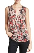 Women's Joie Effa Floral Silk Ruffle Front Shell