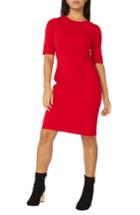 Women's Dorothy Perkins Draped Side Body-con Dress Us / 8 Uk - Red