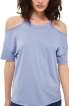 Women's Topshop Cold Shoulder Tee Us (fits Like 6-8) - Purple