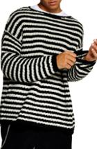 Men's Topman Stripe Fisherman Sweater - Black
