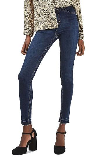 Women's Topshop Jamie Released Hem Skinny Jeans X 30 - Blue