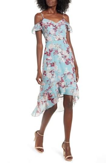 Women's Love, Nickie Lew Cold Shoulder Midi Dress - Blue/green