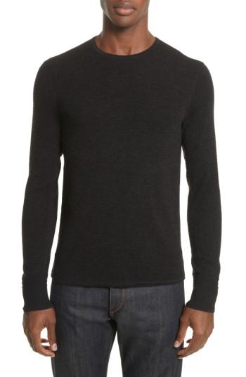 Men's Rag & Bone Gregory Crewneck Sweater, Size - Black
