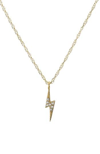 Women's Kris Nations Pave Lightning Bolt Charm Necklace