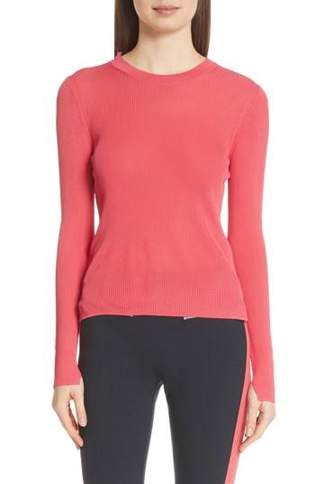 Women's Rag & Bone Sylvie Crew Rib Knit Sweater, Size - Coral