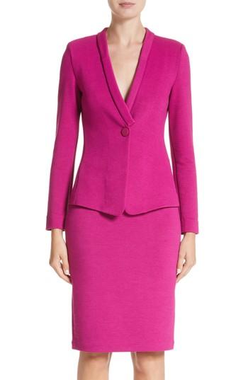 Women's Armani Collezioni Ottoman Jersey Jacket Us / 38 It - Black