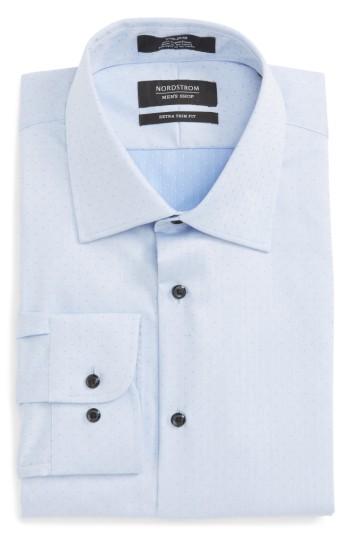 Men's Nordstrom Men's Shop Extra Trim Fit No-iron Herringbone Dress Shirt