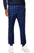 Men's Topman Reflective Trim Skinny Drawstring Trousers X 32 - Blue