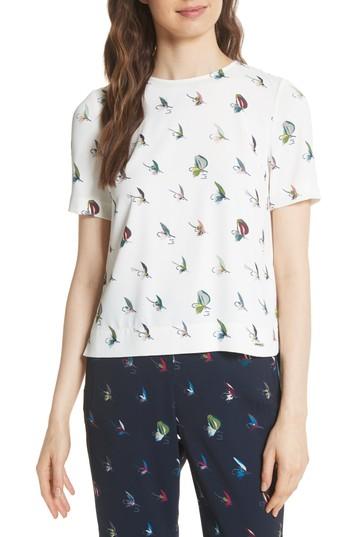 Women's Ted Baker Idel Pleated Back High/low Top - White