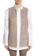 Women's Lafayette 148 New York Laritza Braided Leather Vest - Beige