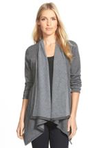 Women's Bobeau Peplum Back Open Front Cardigan - Grey