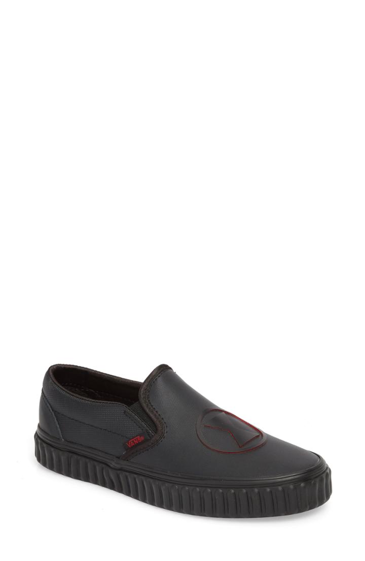 Women's Vans Marvel Black Widow Classic Slip-on .5 M - Black