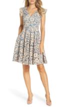 Women's Eliza J Lace Fit & Flare Dress (similar To 14w) - Beige