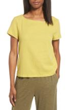 Women's Eileen Fisher Organic Cotton Bateau Neck Top, Size - Green